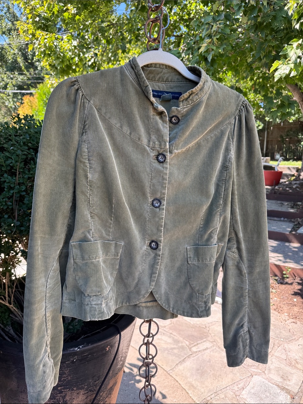 French Connection Olive Corduroy Blazer Jacket